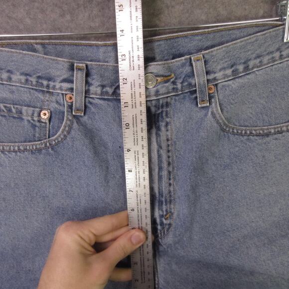 Levis 505 Denim Shorts Mens 34 Light Wash Regular Fit Blue Jean Casual - Picture 6 of 8